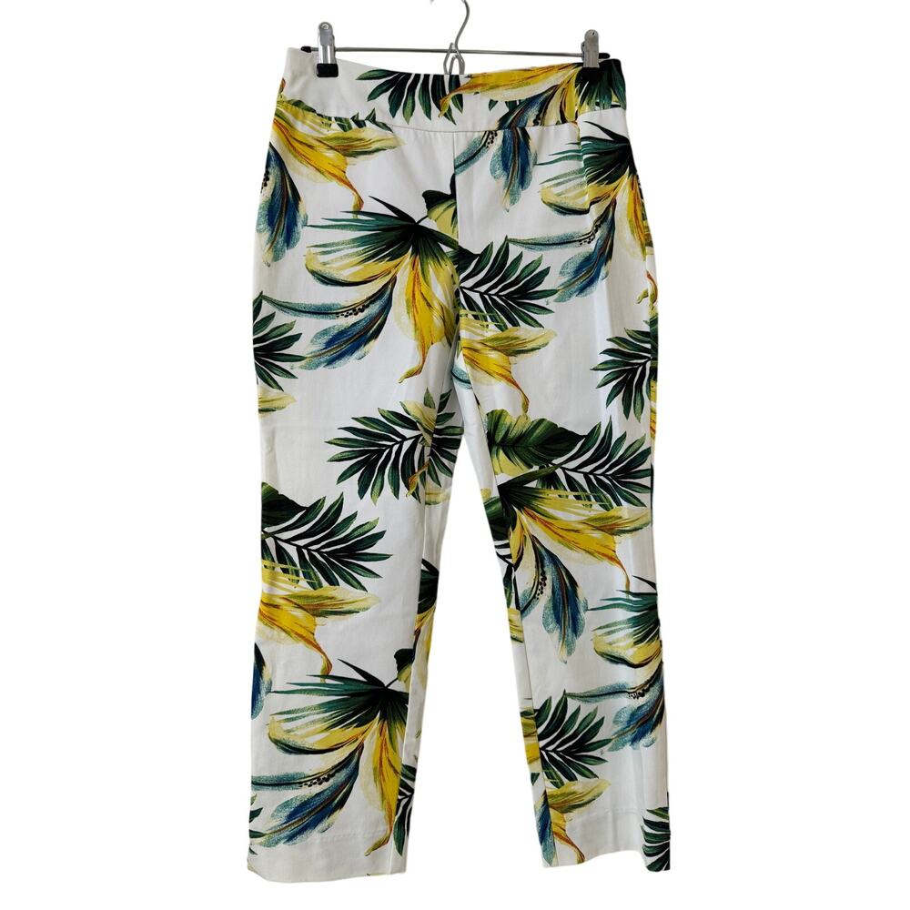 Chico's So Slimming Size 0, Small Tropical Print Cropped Pants W Nice Stretch